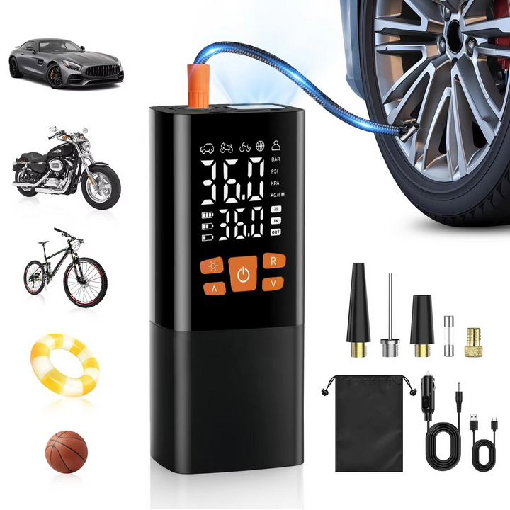 Kalsten | Portable Tire Inflator Air Compressor, 180 PSI Rechargeable Pump with 25000mAh Battery