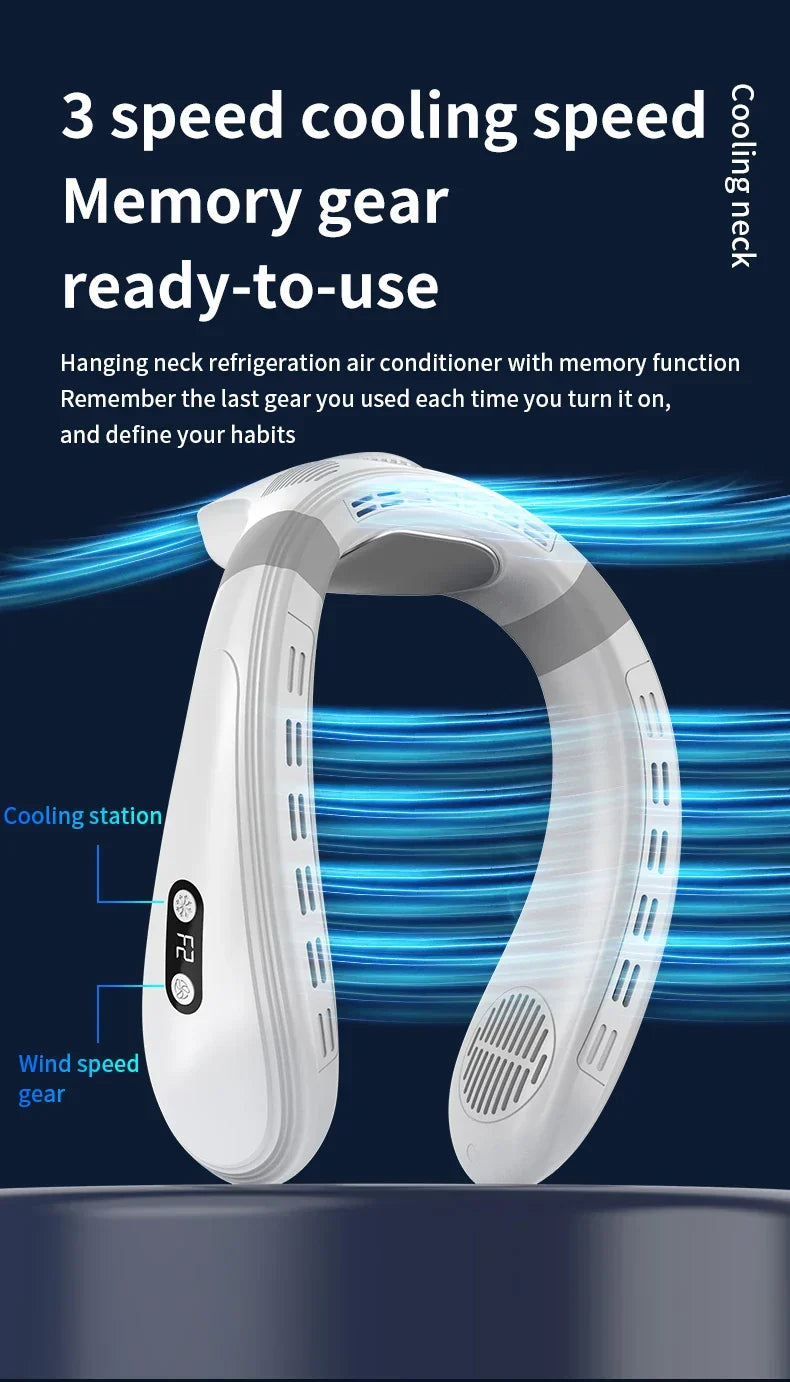 Portable Neck Fan 5200mAh – Rechargeable Wearable Semiconductor Cooling Fan, Personal Outdoor Neck Air Conditioner | Kalsten