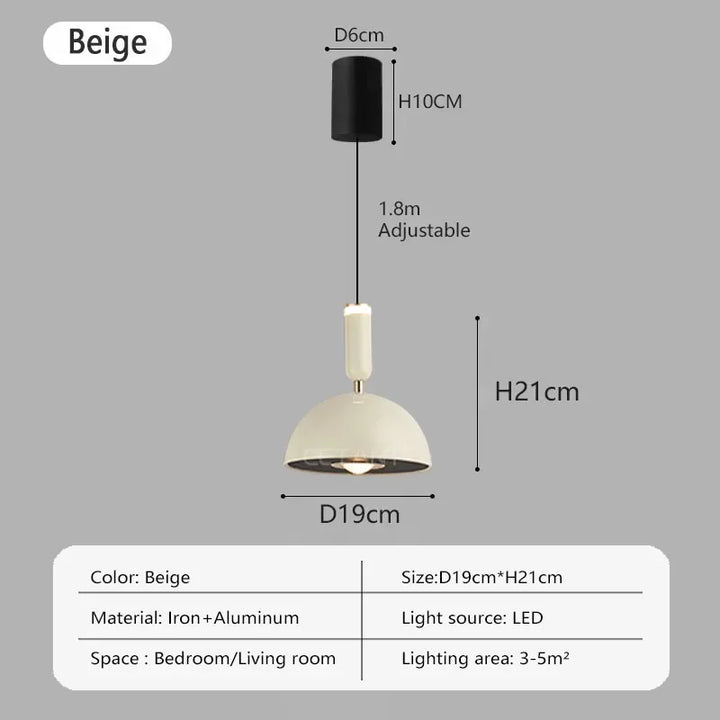 Nordic Liftable LED Pendant Light – Modern Iron Hanging Lamp for Bedroom, Living Room, Study, and Bar (Adjustable Height, Warm Light) | Kalsten