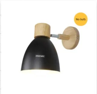 Kalsten | LumoNord Macaron Wall Lamp | Wood & Metal | 90° Swiveling Lamp Head | Scandinavian Design | E27 Socket (without bulb)