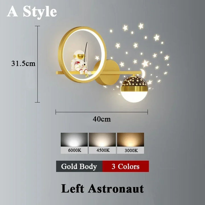 Astronaut Star Projector Wall Lamp for Children's Living Room | Kalsten