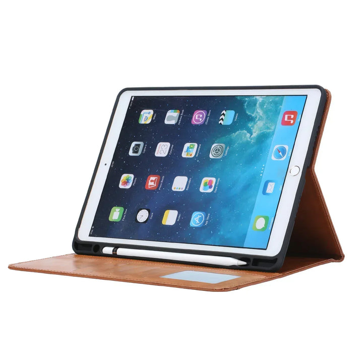 Kalsten | Leather Flip Case for iPad 9.7 (2017-2018), 10.2 (7th/8th Gen), Air 2/3/4, Pro 9.7/10.5/11 - Waterproof, Shockproof, Business Tablet Case