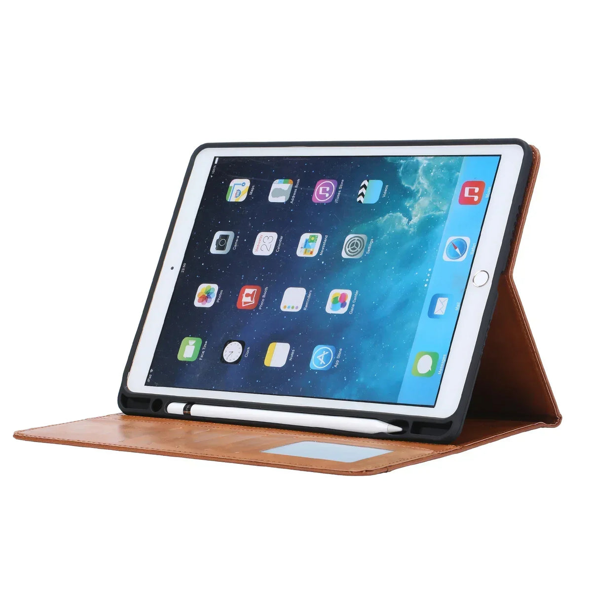 Skanto | Leather Flip Case for iPad 9.7 (2017-2018), 10.2 (7th/8th Gen), Air 2/3/4, Pro 9.7/10.5/11 - Waterproof, Shockproof, Business Tablet Case