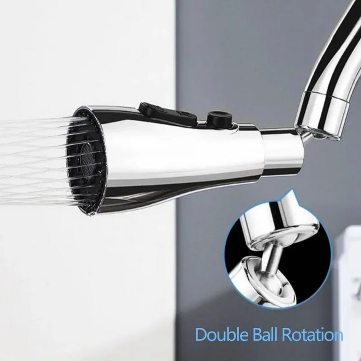 HydroFlex360 – Multifunctional 360°/720° Rotatable Kitchen Faucet Attachment with 3 Spray Types | Kalsten
