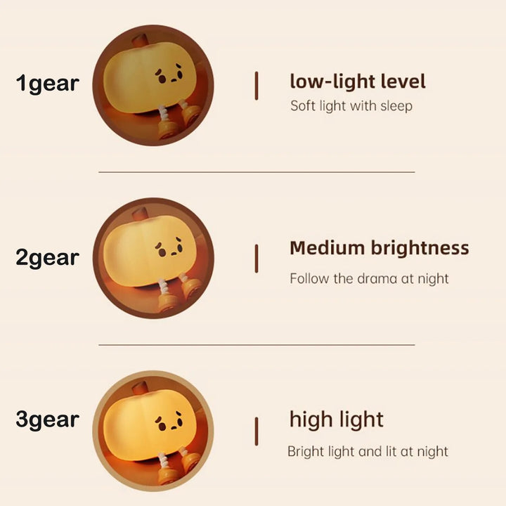 Sad Pumpkin Touch Sensor Lamp Decor | Kalsten