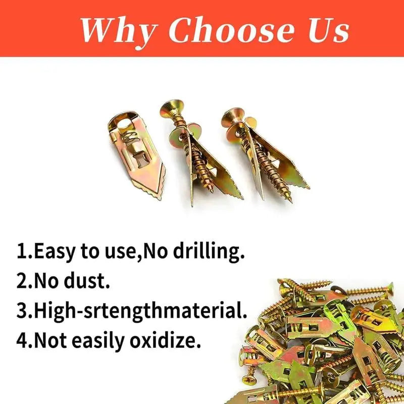 Kalsten | Self-drilling drywall anchors with screws – No pre-drilling, maximum load capacity