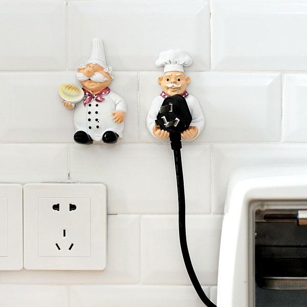 Self-Adhesive Chef Plug Hook Holder (Set of 2) | Kalsten