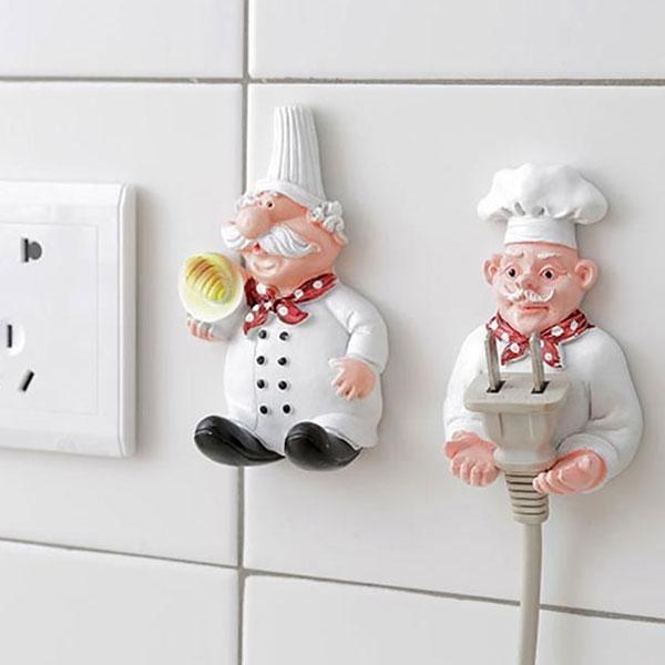 Self-Adhesive Chef Plug Hook Holder (Set of 2) | Kalsten