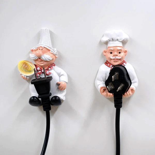 Self-Adhesive Chef Plug Hook Holder (Set of 2) | Kalsten