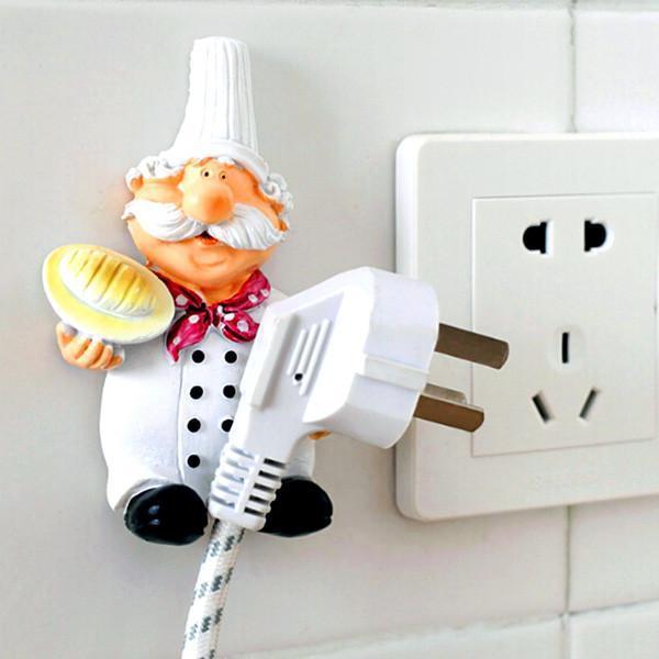 Self-Adhesive Chef Plug Hook Holder (Set of 2) | Kalsten