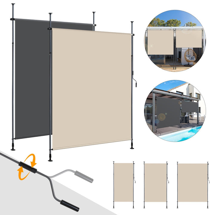 Klemm awning vertical awning with hand crank without drilling | Kalsten