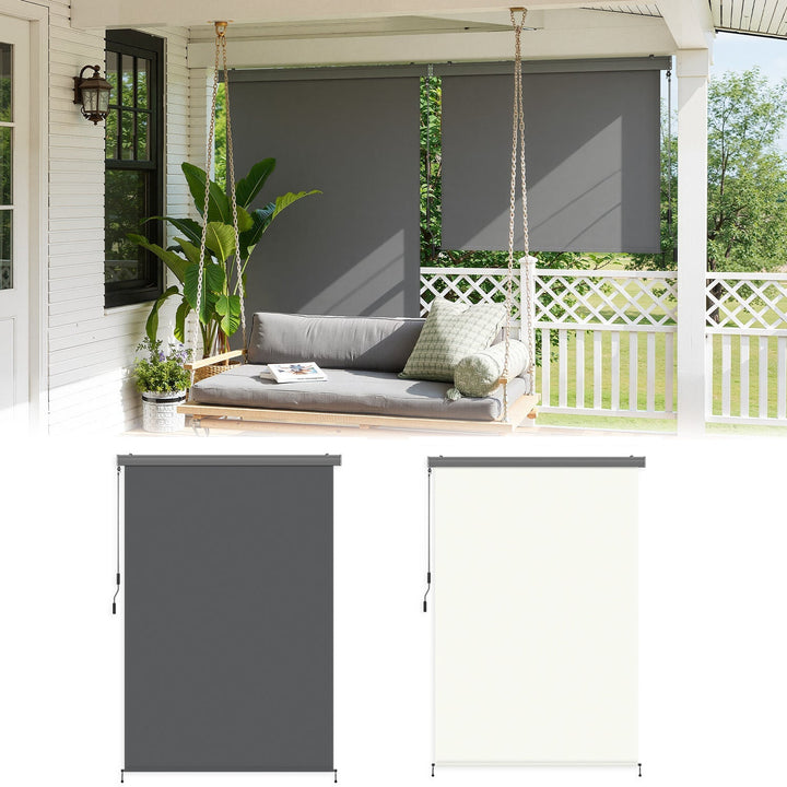 Vertical awning exterior roller blind with hand crank | Kalsten
