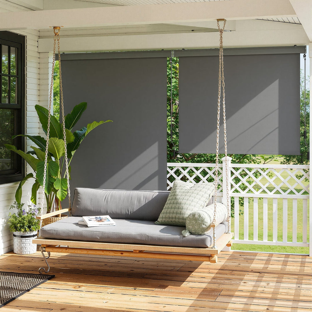 Vertical awning exterior roller blind with hand crank | Kalsten