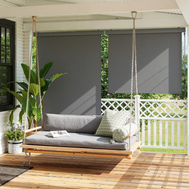 Vertical awning exterior roller blind with hand crank | Kalsten