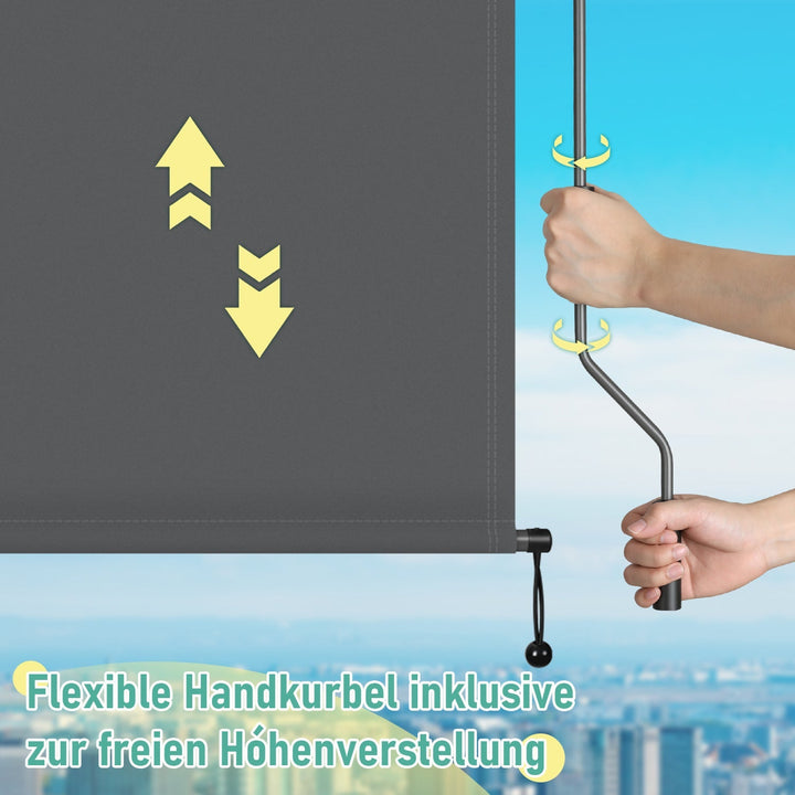 Vertical awning exterior roller blind with hand crank | Kalsten