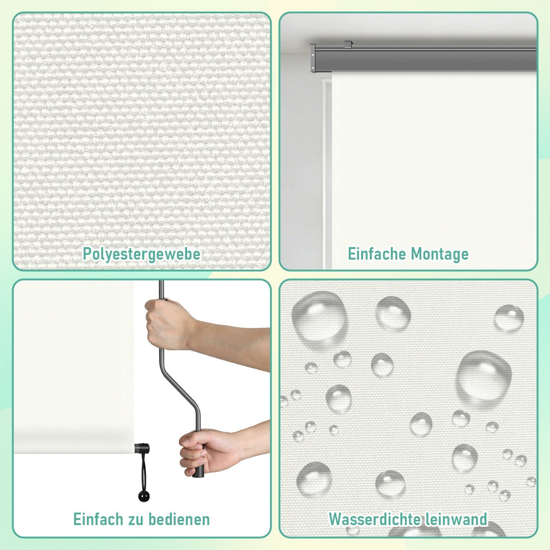 Vertical awning exterior roller blind with hand crank | Kalsten