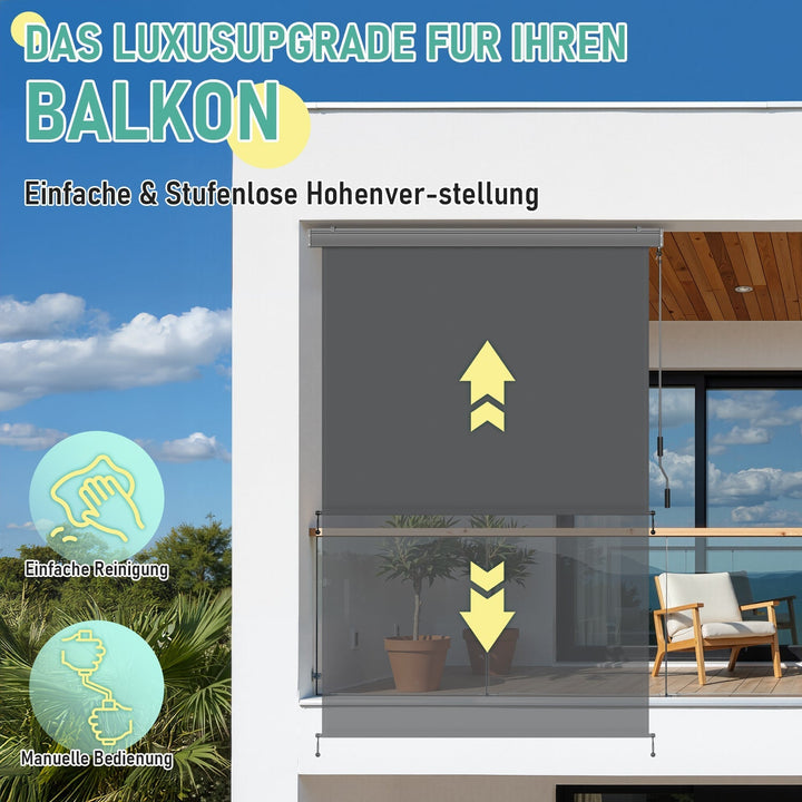 Vertical awning exterior roller blind with hand crank | Kalsten