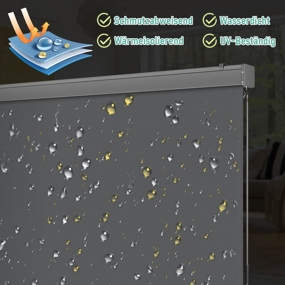 Vertical awning exterior roller blind with hand crank | Kalsten