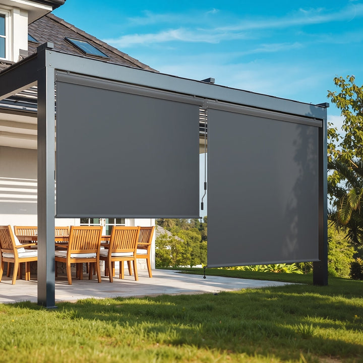 Vertical awning exterior roller blind with hand crank | Kalsten