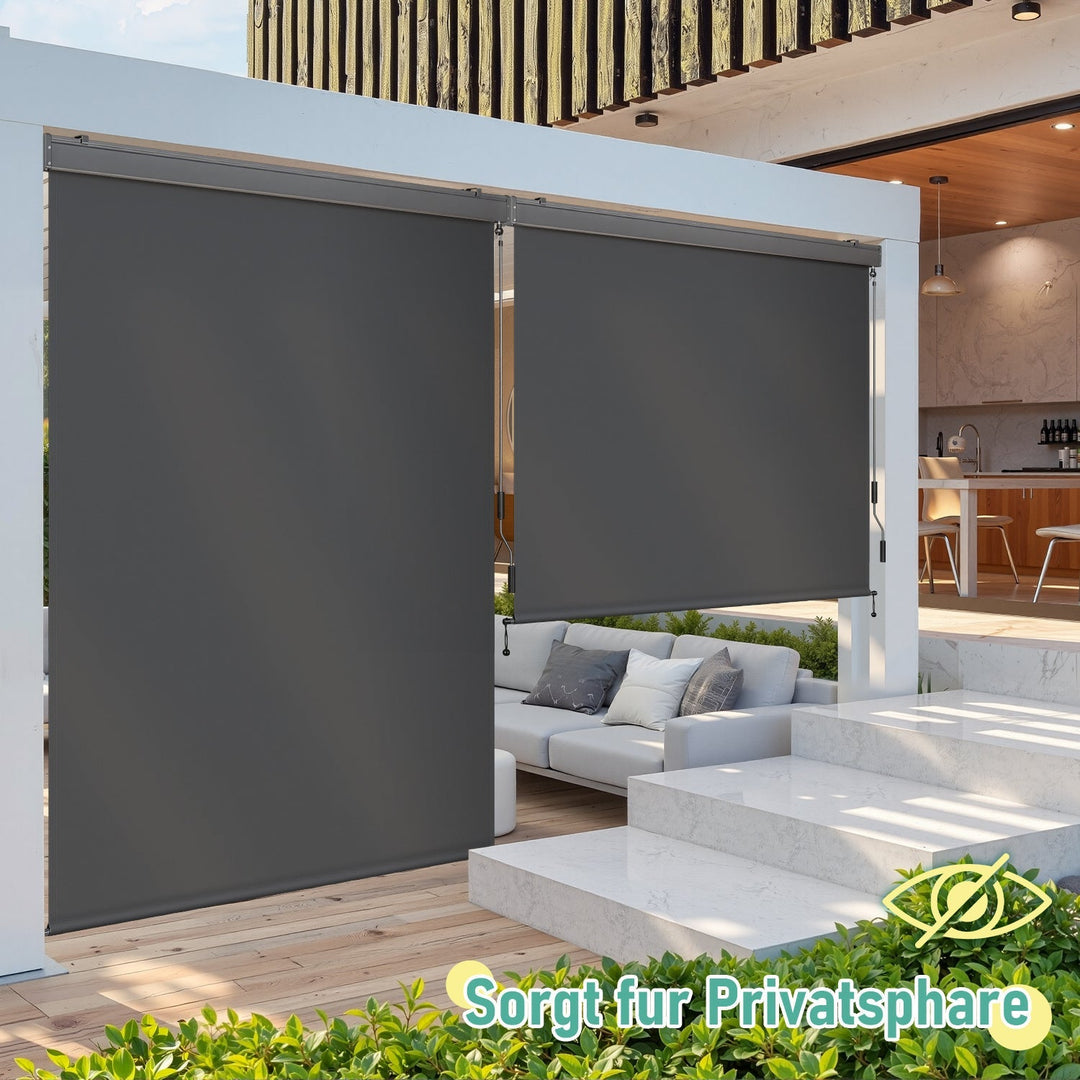 Vertical awning exterior roller blind with hand crank | Kalsten