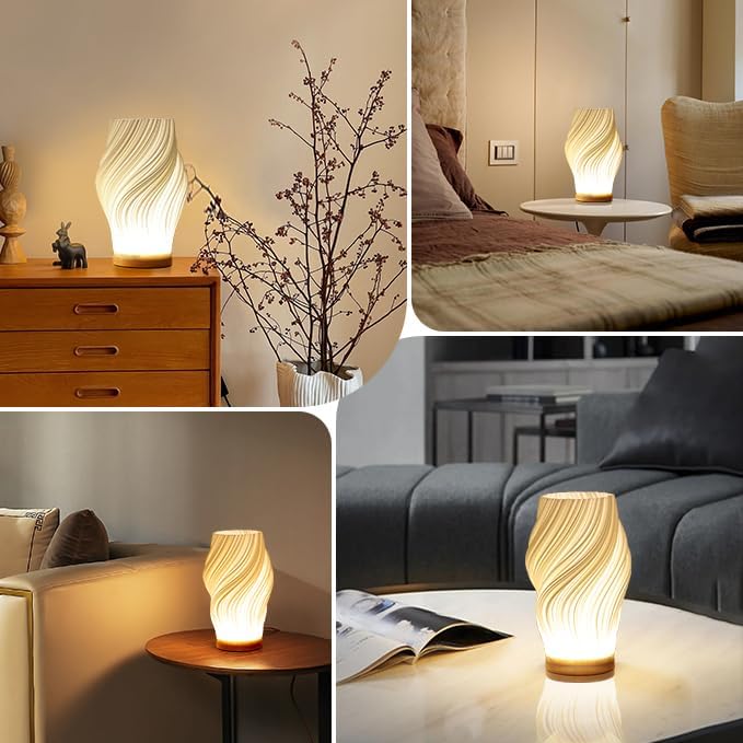 LunaSwirl | Luxury Modern Swirl LED Table Lamp – Elegant Ambient Lighting | Kalsten