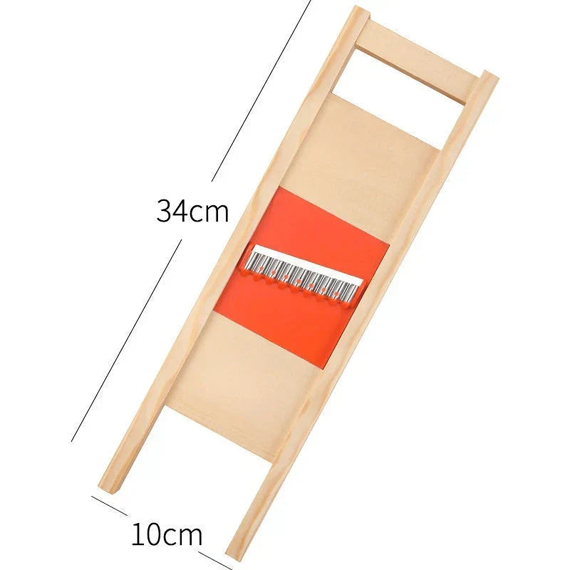 Kalsten | CrissChef Potato Slicer | Grid Shape & Stainless Steel | Creative Vegetable Chips | Wooden Handle