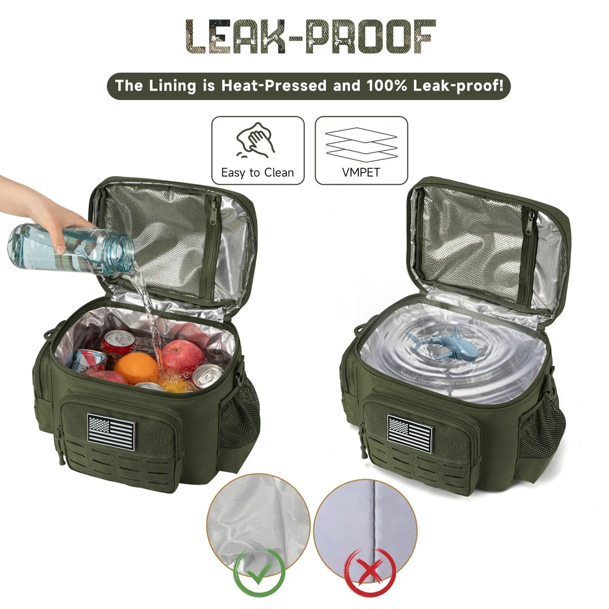 Skanto | Men's Military Tactical Lunch Box - Rugged, Leak-Proof, Insulated Thermal Cooler Bag for Work, Camping, Picnic Meals