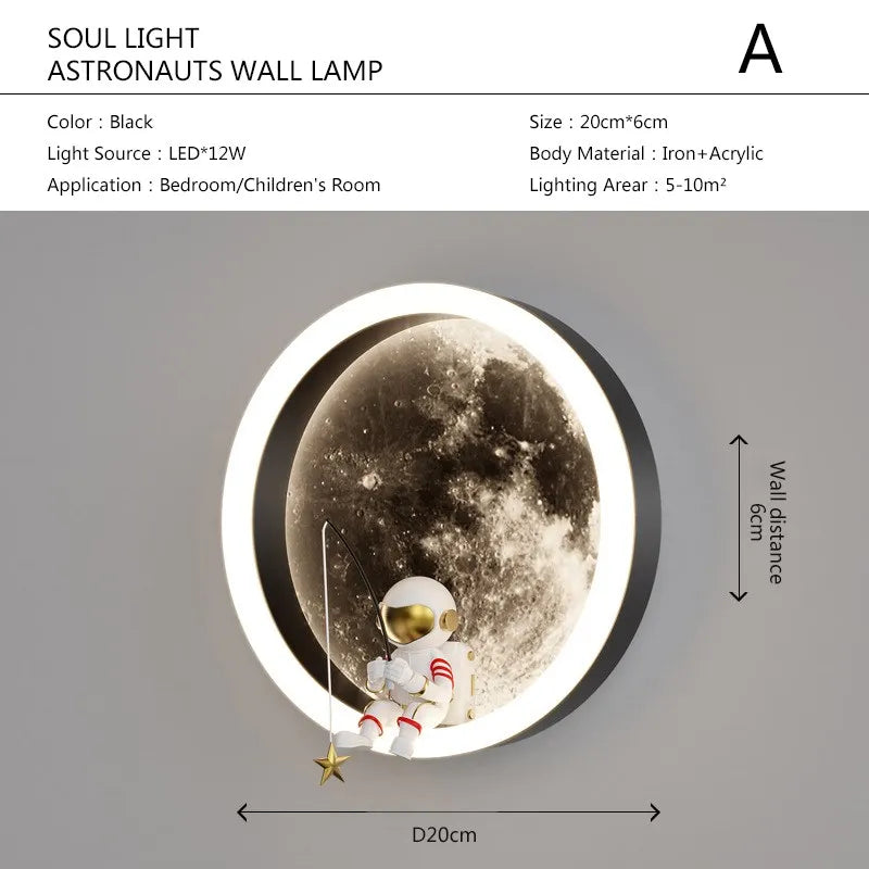 Astronaut On The Moon Wall Light | Kalsten