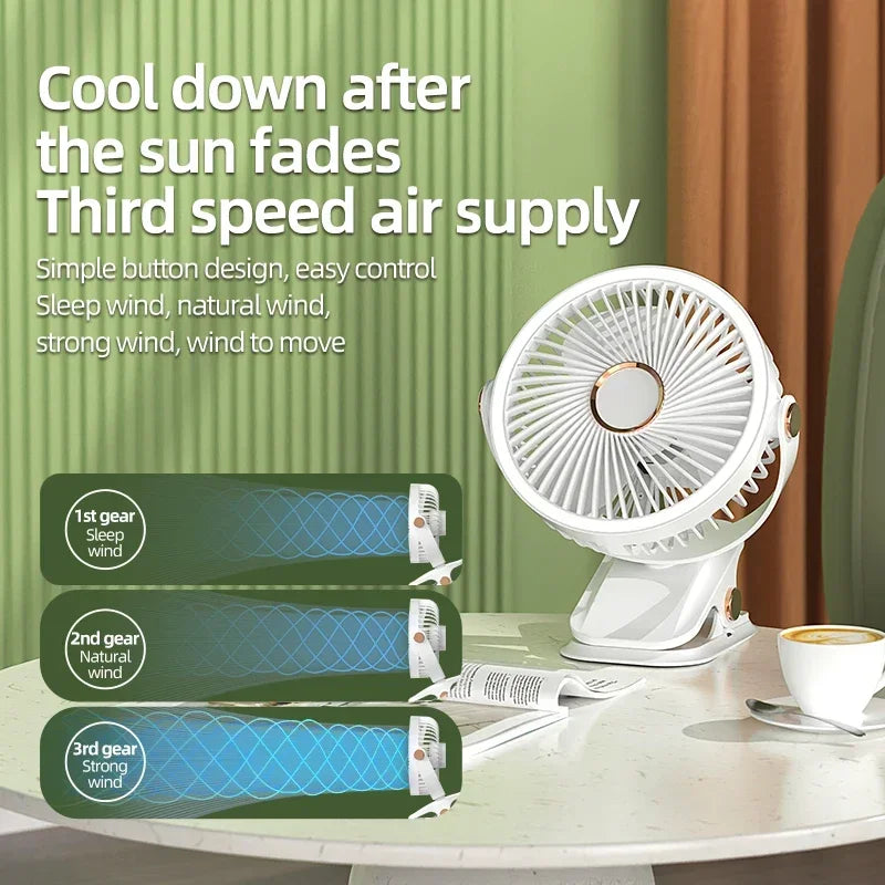Rechargeable Clip-On Cooling Fan