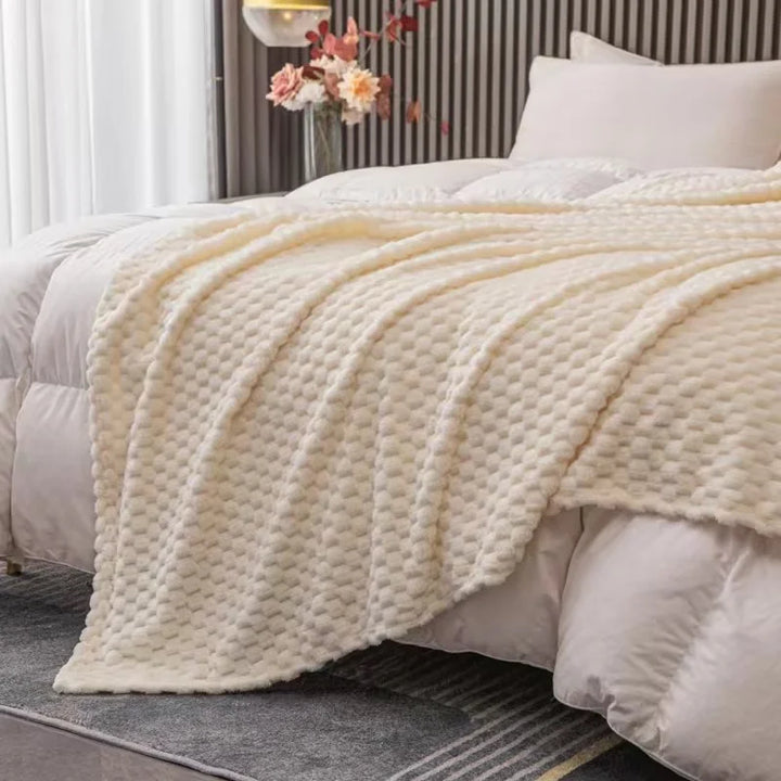 Kalsten | Checked Soft Velvet Blanket Warm Cozy Throw for Couch and Bed