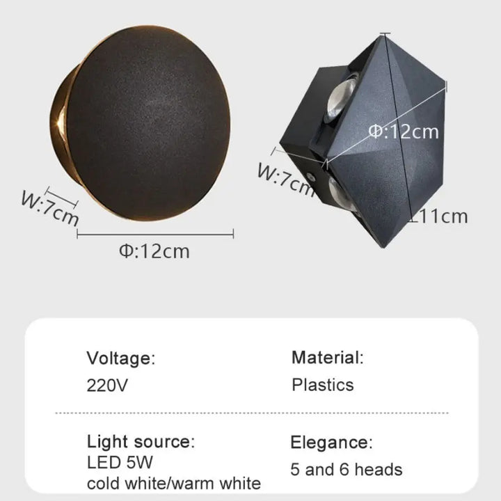 Black Prism Ambient Minimal Wall Lamp | Kalsten