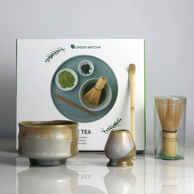 Variant image for Ceramic Matcha Tea Set Green One Size Bamboo for Traditional Ceremonies-2