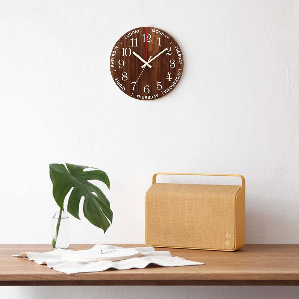 BowLift | Nordic Luminous Wood Silent Wall Clock