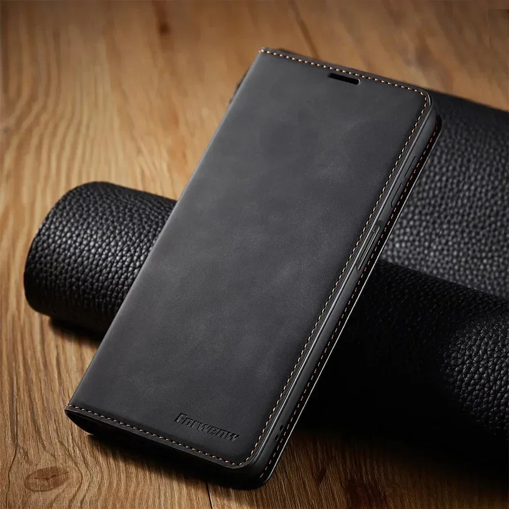 Brehn | Samsung Case: Magnetic Leather Case for stylish protection