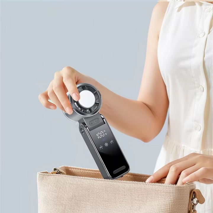 Foldable Turbine Handheld Fan with Integrated Ice Pack | Kalsten
