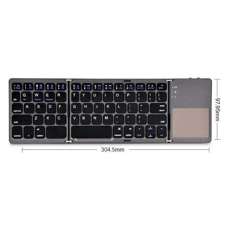 Wireless foldable Bluetooth keyboard with touchpad – Compact, versatile, and ultra-portable | Kalsten