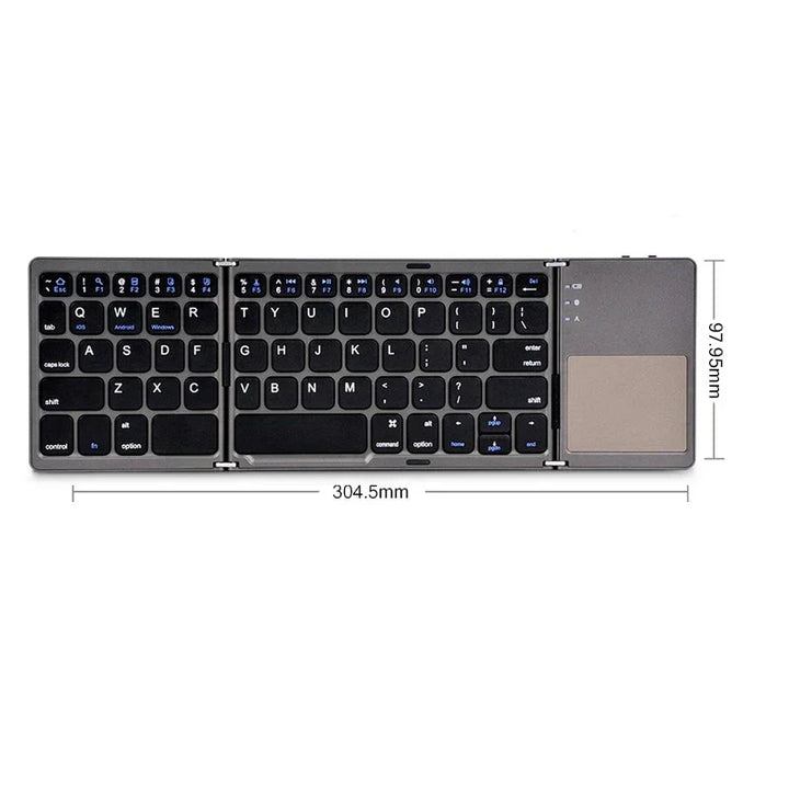Wireless foldable Bluetooth keyboard with touchpad – Compact, versatile, and ultra-portable | Kalsten