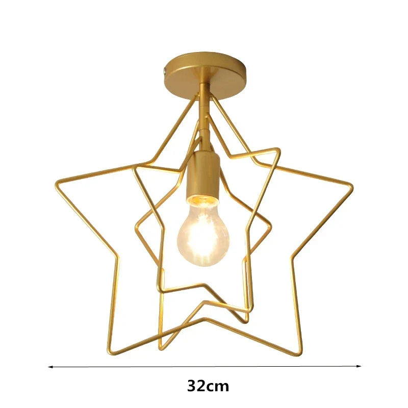 Modern Metal Gold Ceiling Light – Industrial Iron Pendant Lamp for Living Room, Bedroom, Aisle, Loft, E27 Home Lighting Fixture | Kalsten
