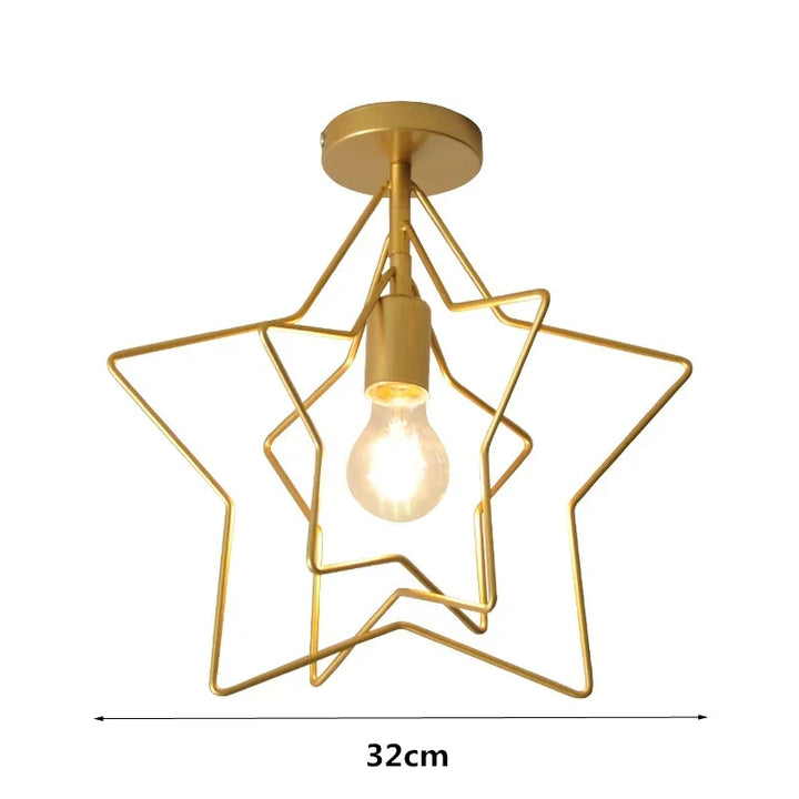 Modern Metal Gold Ceiling Light – Industrial Iron Pendant Lamp for Living Room, Bedroom, Aisle, Loft, E27 Home Lighting Fixture | Kalsten