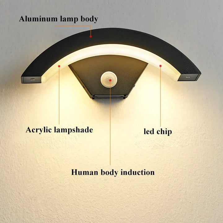 18W LED Outdoor Waterproof Wall Light with Motion Sensor | Kalsten
