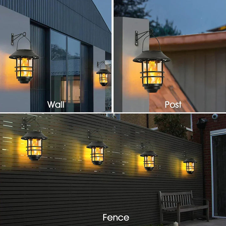 Kalsten | Solar Wireless Waterproof Flickering Sun Flame Lantern Light | - WallLant