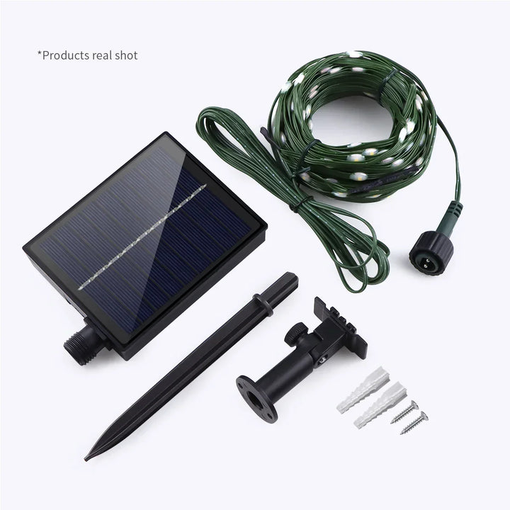 Kalsten | Solar String Lights 100M LumiSol ProLine | 8 Modes | IP65 Waterproof | Extra Bright LEDs | Remote Control & Quick Charge | For Garden, Wedding & Christmas