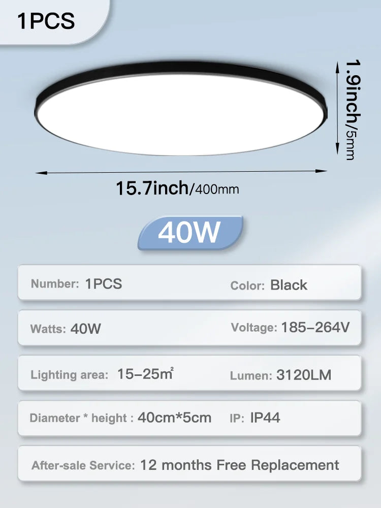 Modern LED Ceiling Light – Energy-Saving Panel Lamp for Kitchen, Bedroom, Living Room, and Corridor | Kalsten