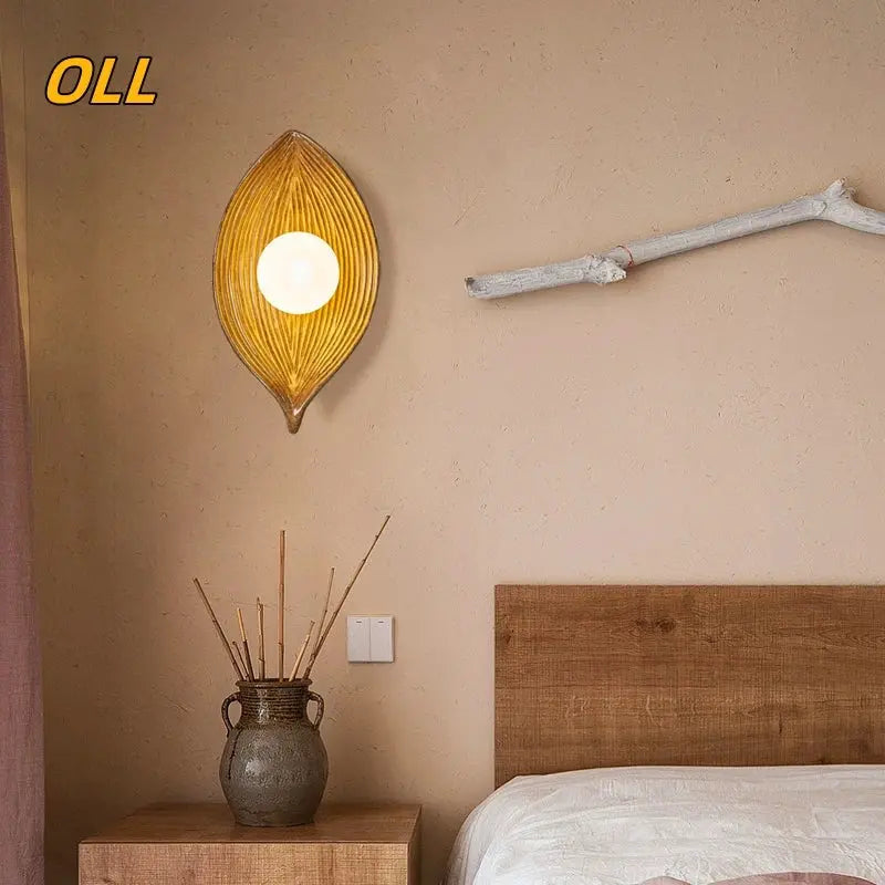 Wall lamp LED leaf gold Elegant | Kalsten