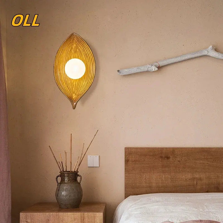 Wall lamp LED leaf gold Elegant | Kalsten