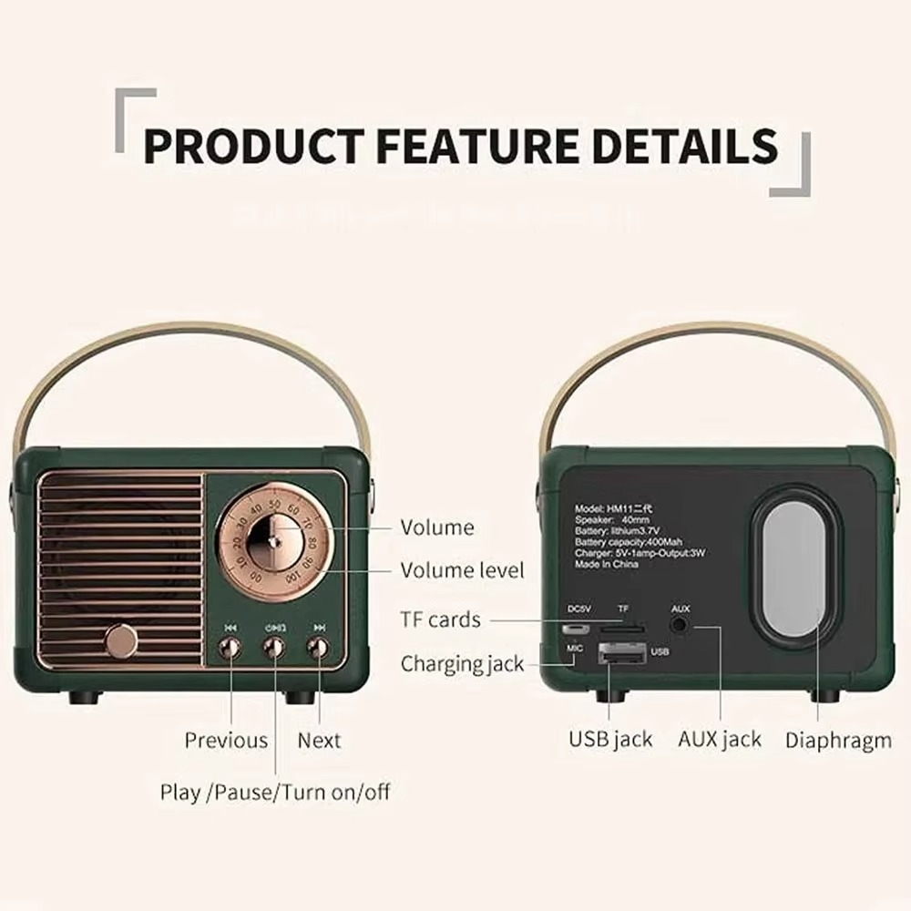 Kalsten | Vintage-Style Wireless Bluetooth Speaker with Subwoofer