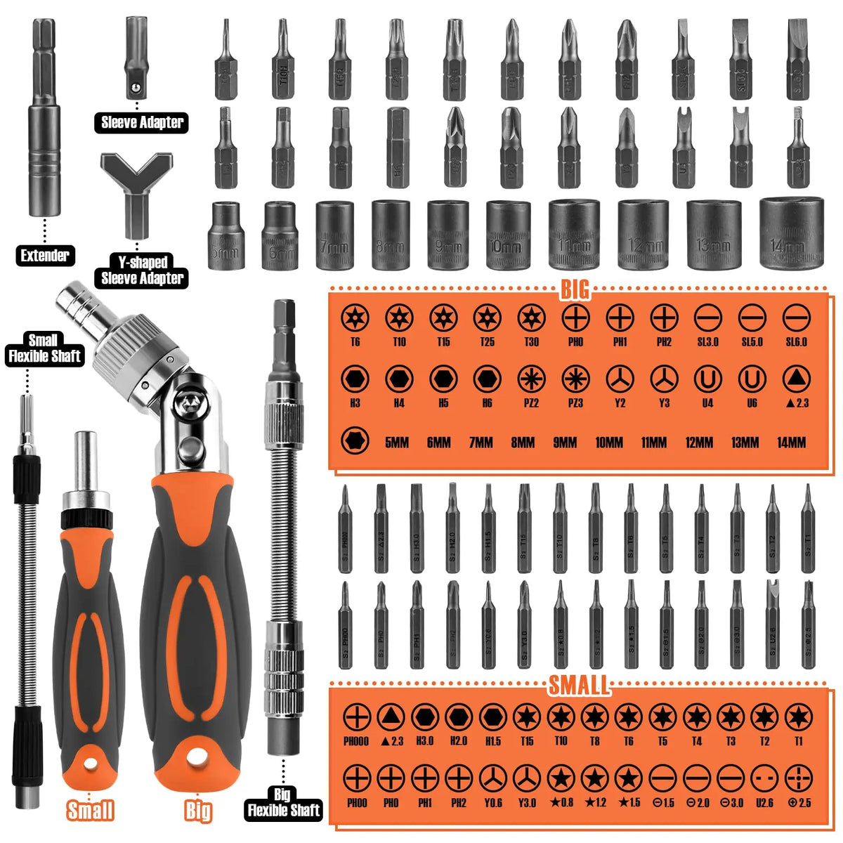 Skanto | 68-in-1 Screwdriver Set with Magnetic Bits & Extension Bar – FortiDrive