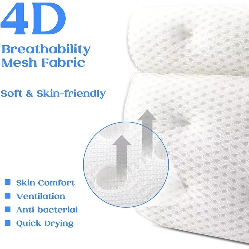 Skanto | Luxurious Bath Spa Pillow with Air Mesh Technology for Neck, Head, and Back Support