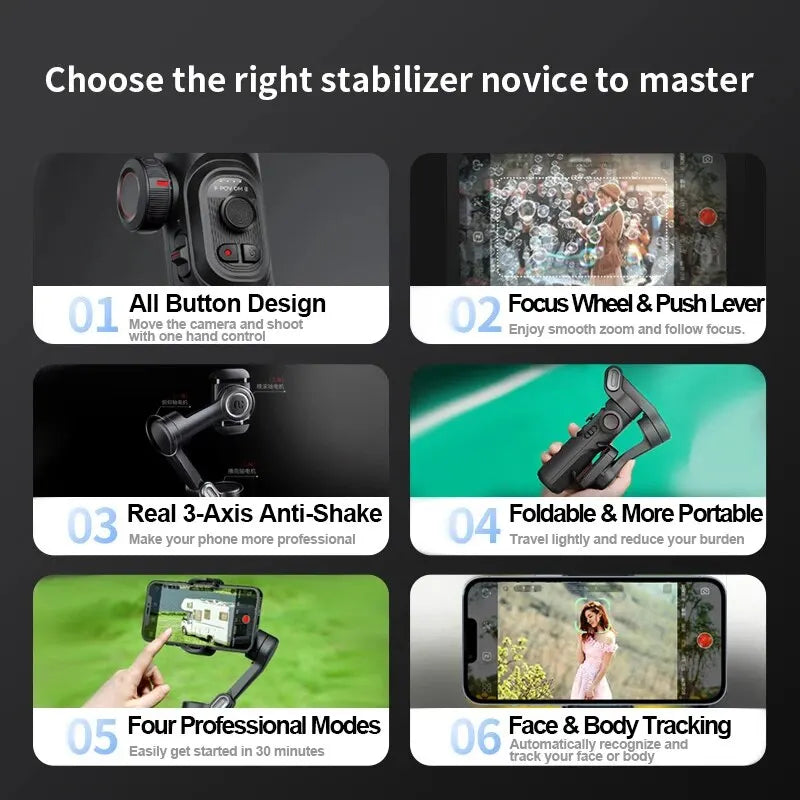 Kalsten | 3-Axis Smartphone Gimbal Stabiliser with AI Tracking & Face Detection – Alvion