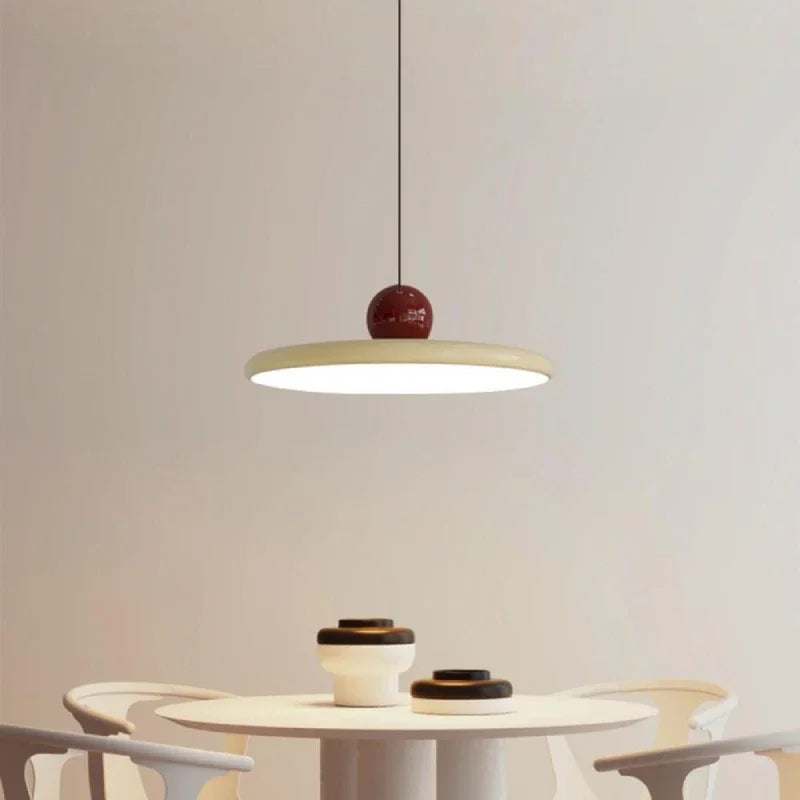 Nordic Cream Flying Saucer Pendant Light – Modern LED Light for Living Room, Bedroom, and Restaurant, 20/30cm | Kalsten